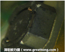 使用銀(Ag)鍍層的電源電感器(Power Inductors)，經(jīng)過推力測(cè)試后，零件端點(diǎn)上已經(jīng)看不到任何鍍層的痕跡了，所以其耐推力就比較小。