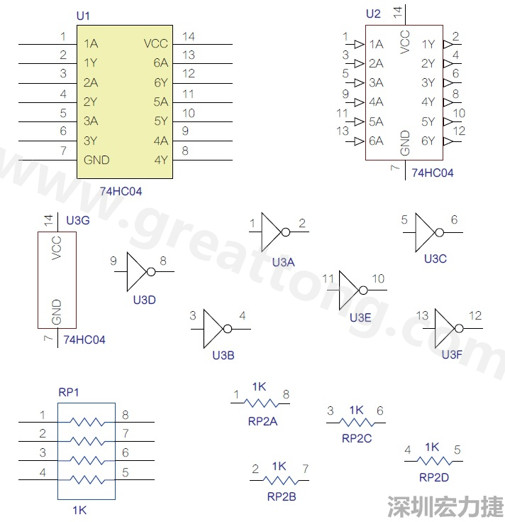 圖1 半導體元件供應(yīng)商所畫的電路圖符號是模擬元件的接腳圖，而非訊號流程。