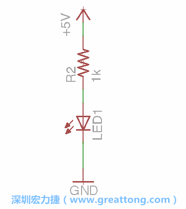 如圖所示放置一個(gè)開關(guān)（switch）、10K電阻器（10k resistor）和0.1μF的電容（0.1μF capacitor），并把開關(guān)的一端連到接地端上。