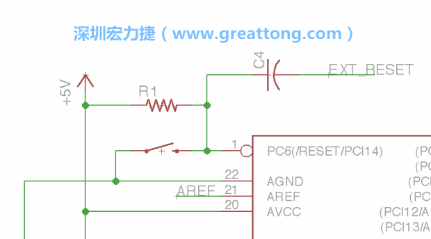 很多PCB設(shè)計(jì)者的設(shè)計(jì)不符合人體工學(xué)，他們使用很小的按鈕、不方便的元件配置和難以解讀的標(biāo)簽，千萬(wàn)不要變成這樣！這次我們的設(shè)計(jì)有一個(gè)大小合適的重置按鈕（reset button）和可以清楚辨認(rèn)是否已經(jīng)接上電源的LED指示燈。