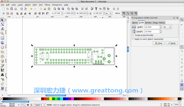 首先，你需要取得電路板設計圖的PNG圖檔，才能在上面進行繪制。這件事做起來比用說的難上許多，而其中一種方法如下所示（我們會先假設你正在使用Inkscape向量繪圖工具）。