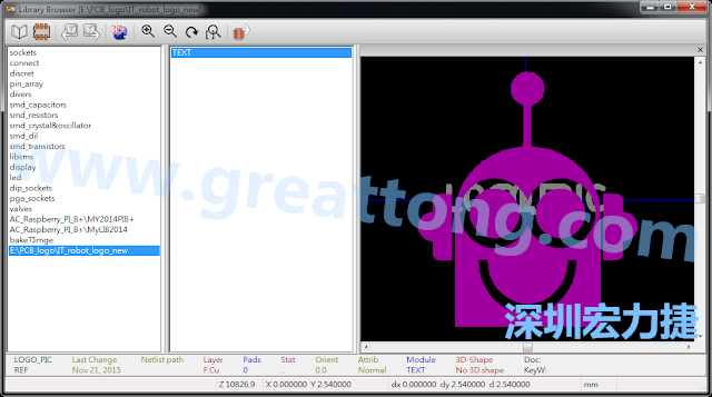 目前這個Library IT_robot_logo_new.mod 只有一個footprint。如何增加更多footprint 到這個library 中呢?